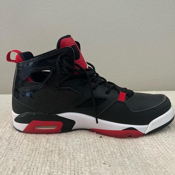 Jordan 91 Flight Club Black and University Red, Size 10.5 - Picture 2 of 4